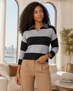 Wide-stripe relaxed pullover thumbnail 1