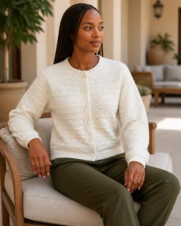Textured ivory cardigan thumbnail 2